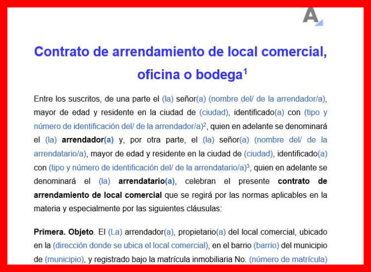 ¿Cuáles son las cláusulas esenciales que debe contener un contrato de arrendamiento para local comercial?
